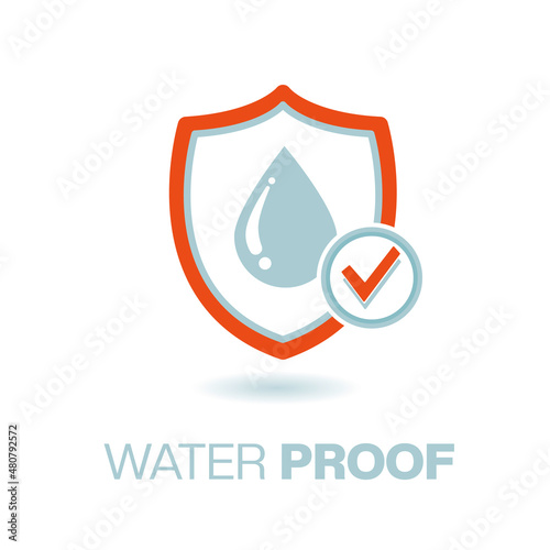 waterproof, water resistant vector icon