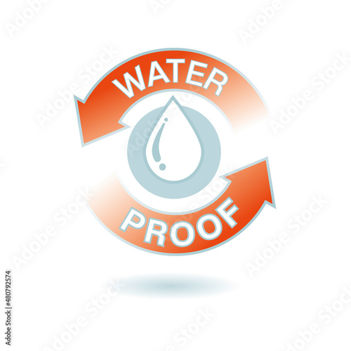 waterproof, water resistant vector icon