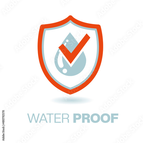 waterproof, water resistant vector icon photo