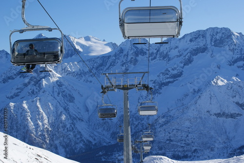 ski lift chairs photo