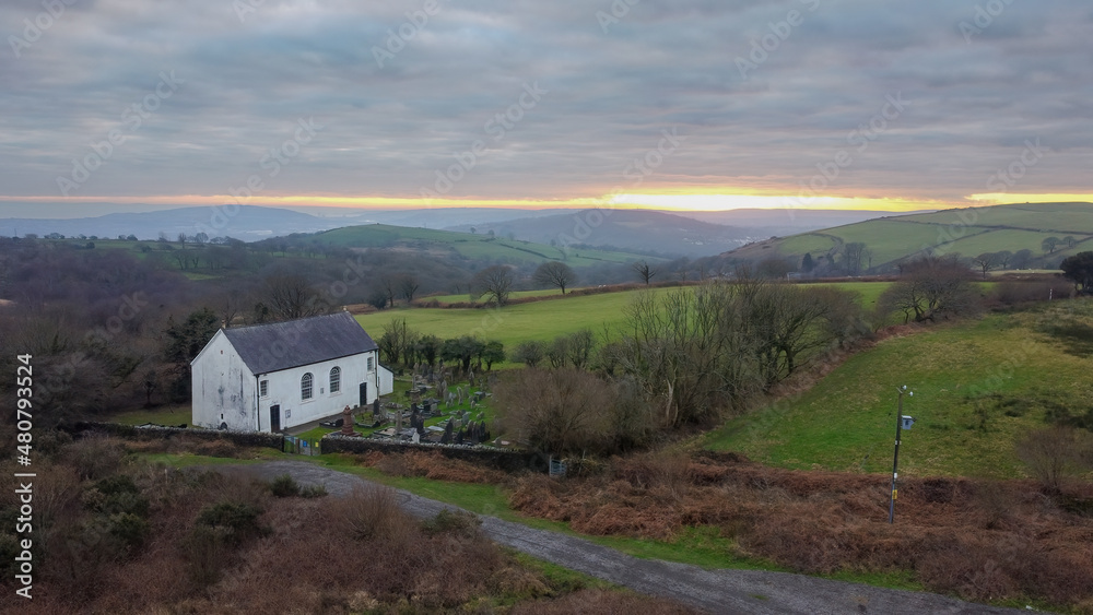 Gellionnen chapel by drone Gellionnen chapel by drone