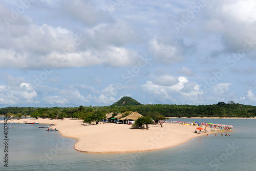 View of The Island of Love in Alter do Chão, state of Pará, northern region. An island with freshwater beaches of the Tapajós river. photo