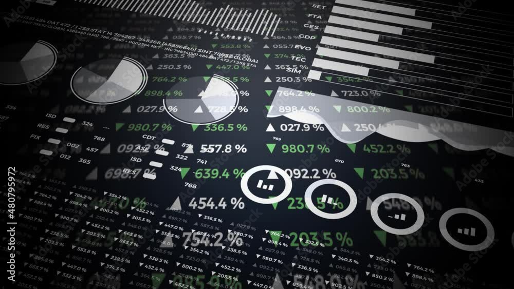 Data and report statistics, animation with graph diagrams. Data and report statistics, animation with graph diagrams.