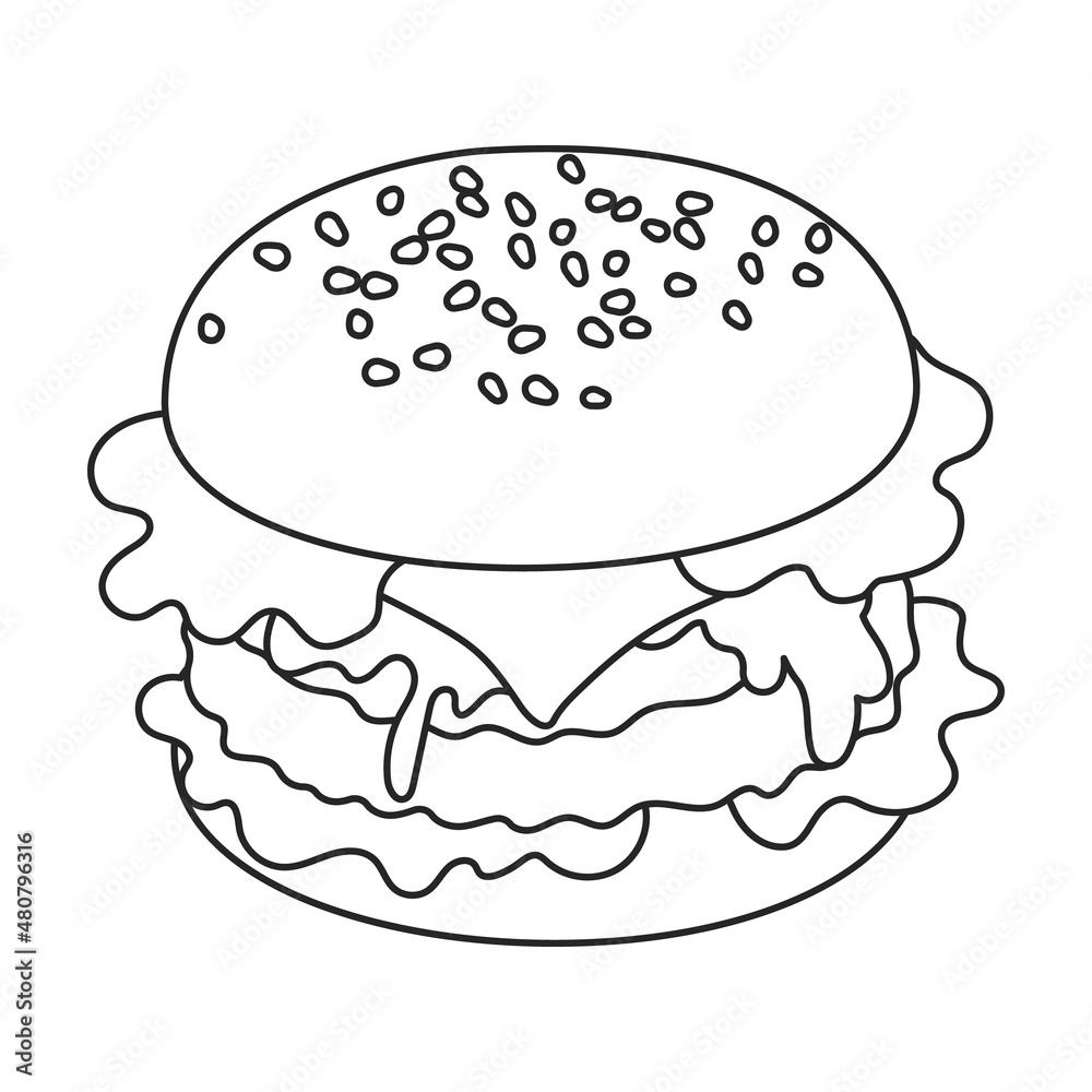 Burger vector icon.Outline vector icon isolated on white background burger. Burger vector icon.Outline vector icon isolated on white background burger.