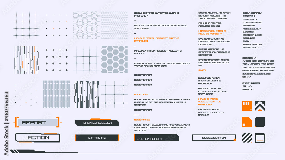 Set of Sci Fi Modern User Interface Elements. Futuristic Abstract HUD. Good for game UI. Vector Illustration EPS10