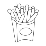 Potato fry vector icon.Outline vector icon isolated on white background potato fry.