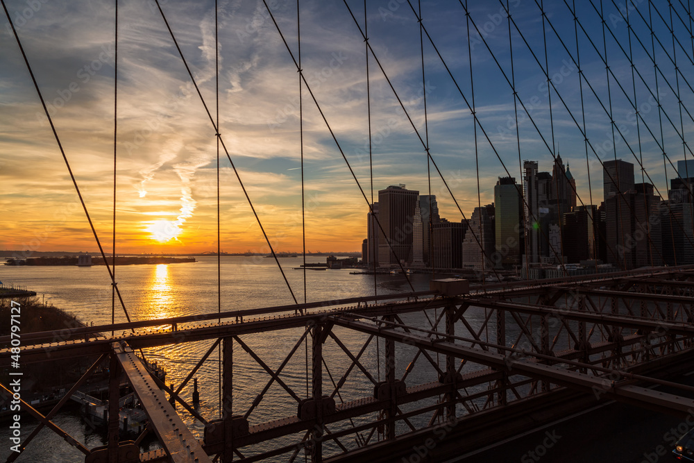 Obraz premium The View of the Brooklyn Bridge