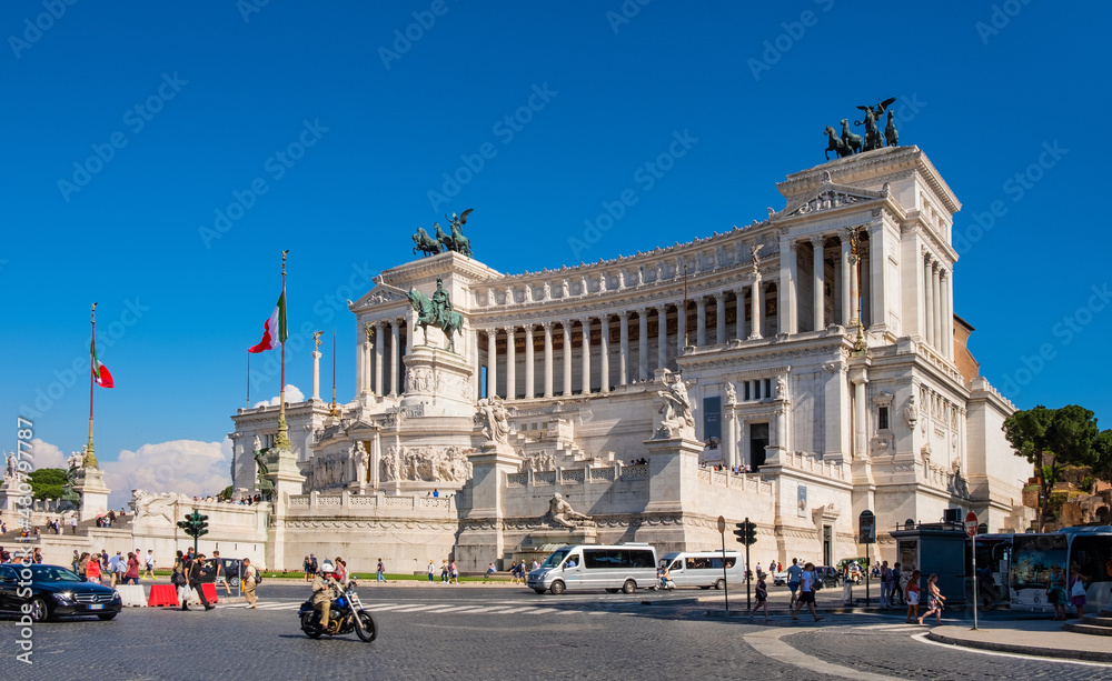 Altare della Patria - Victor Emmanuel II Monument at Piazza Venezia Venice Square and Capitoline Hill in historic Old Town city center of Rome in Italy