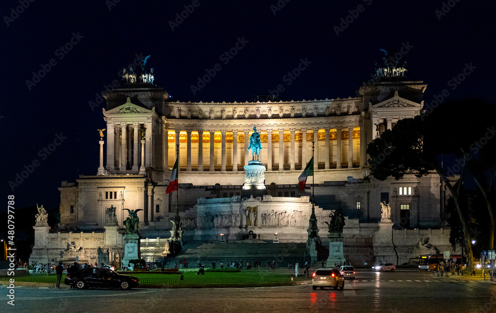Fototapeta premium Altare della Patria - Victor Emmanuel II Monument at Piazza Venezia Venice Square and Capitoline Hill in historic Old Town city center of Rome in Italy