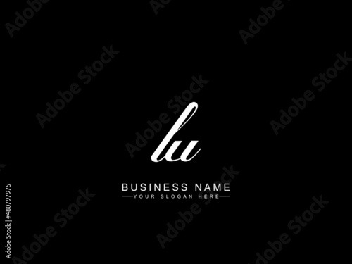 Signature LU Logo, Premium Lu Signature Letter Logo Icon Design for Personal brand or any type of business photo