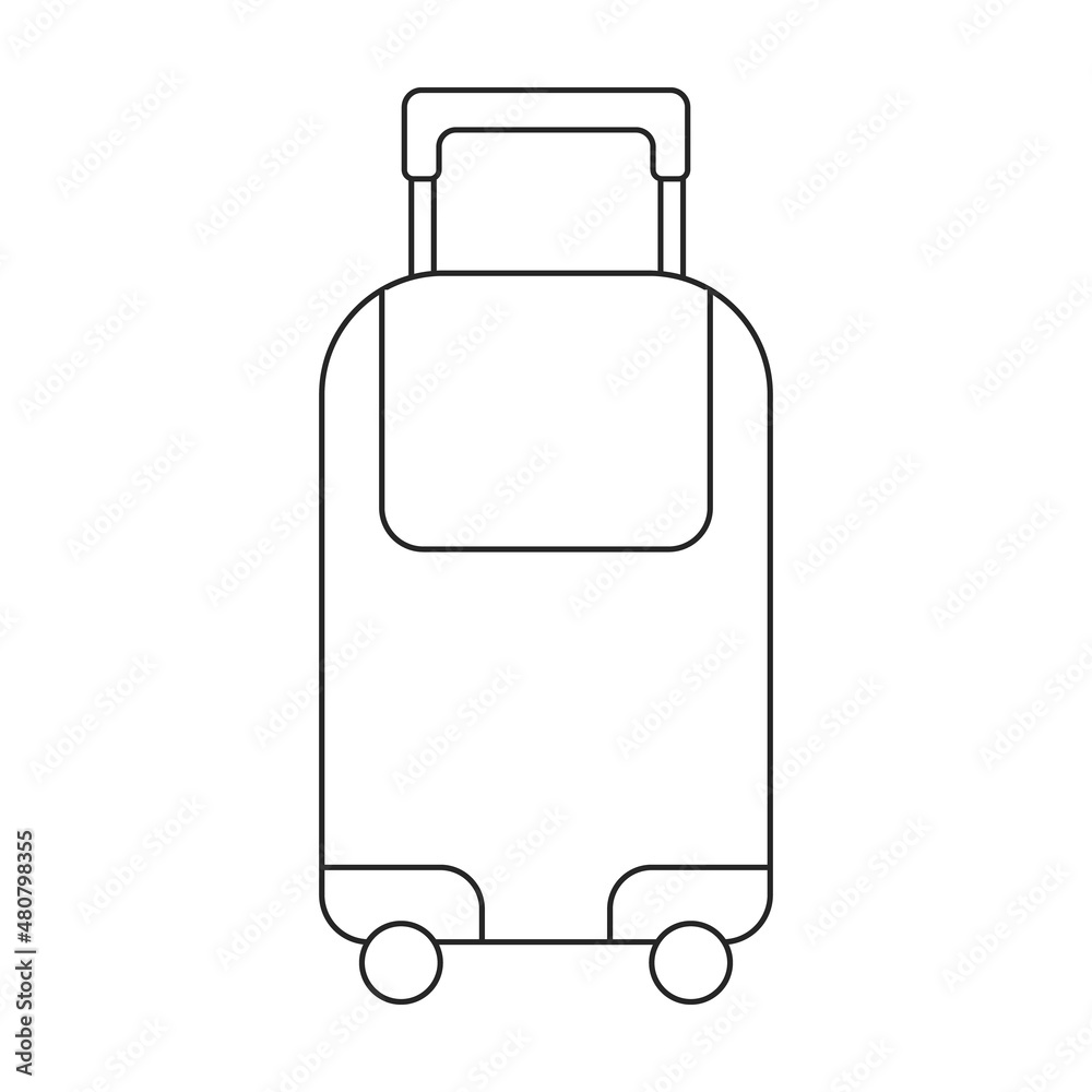 Suitcase vector icon.Outline vector icon isolated on white background suitcase.