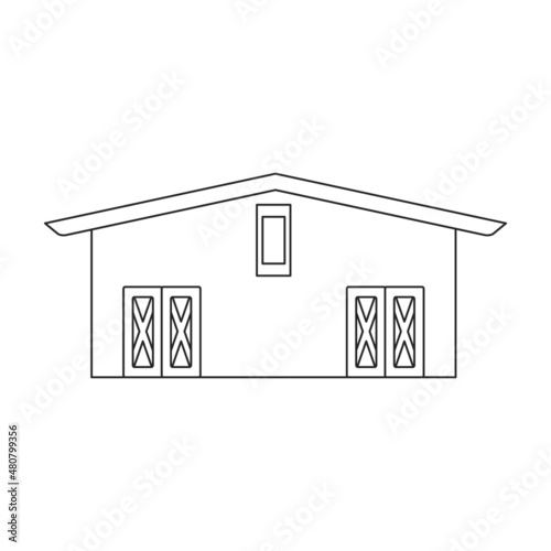 Barn vector icon.Outline vector icon isolated on white background barn.