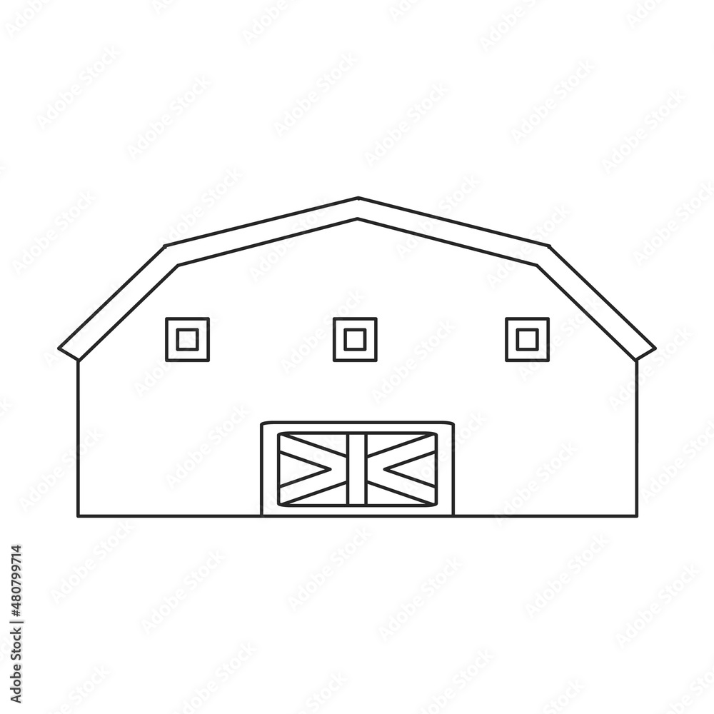 Barn vector icon.Outline vector icon isolated on white background barn. Barn vector icon.Outline vector icon isolated on white background barn.