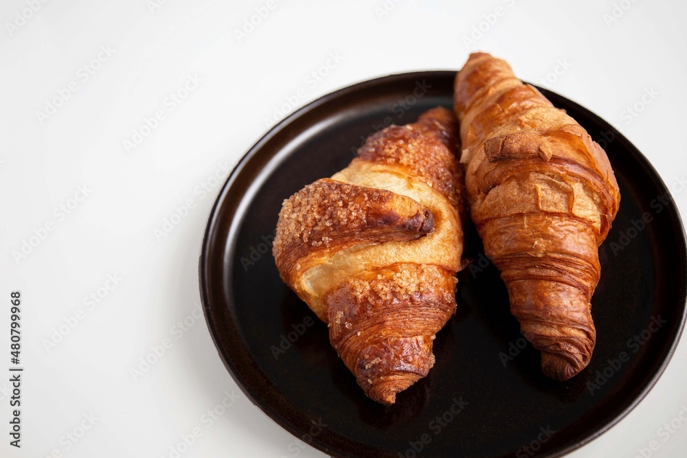 croissant on a plate croissant on a plate