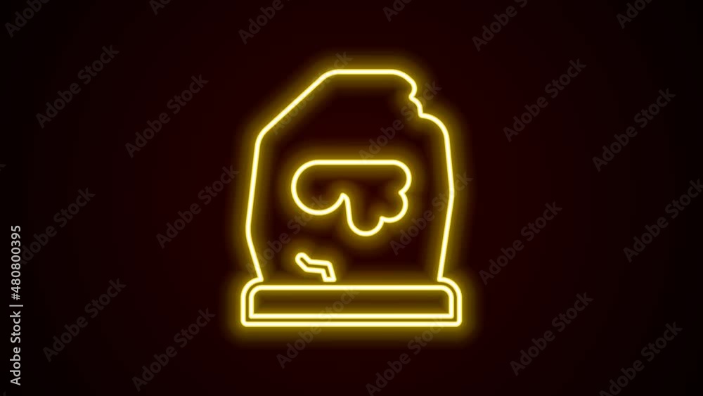 Glowing neon line Magic rune icon isolated on black background. Rune stone. 4K Video motion graphic animation Glowing neon line Magic rune icon isolated on black background. Rune stone. 4K Video motion graphic animation