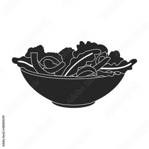 Vegetable salad vector icon.Black vector icon isolated on white background vegetable salad.