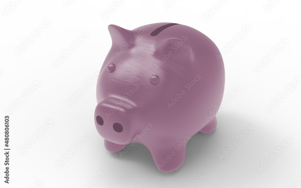 Piggy bank pink to save money economy finance and savings concept 3D illustration