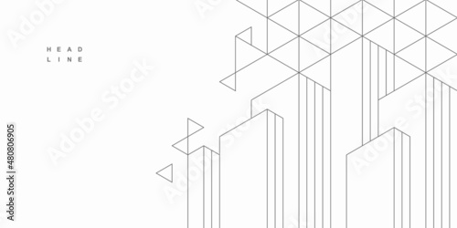 Abstract architectural construction. Geometric technological background.