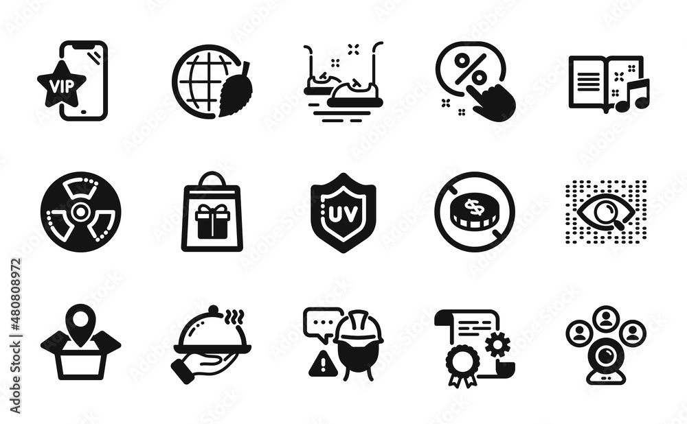 Vector set of Construction document, No cash and Holidays shopping icons simple set. Builder warning, Chemical hazard and Music book icons. Construction document simple web symbol. Vector Vector set of Construction document, No cash and Holidays shopping icons simple set. Builder warning, Chemical hazard and Music book icons. Construction document simple web symbol. Vector