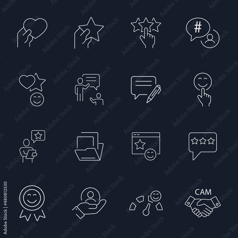 Customer Satisfaction icons set . Customer Satisfaction pack symbol vector elements for infographic web Customer Satisfaction icons set . Customer Satisfaction pack symbol vector elements for infographic web