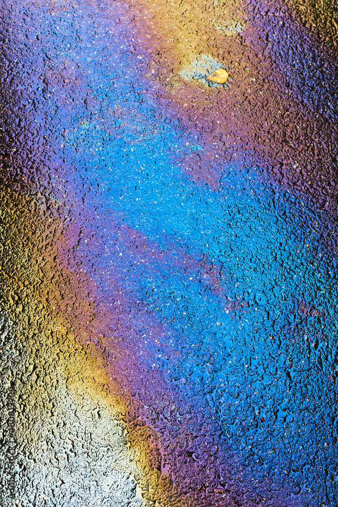 Fototapeta premium petrol spill rainbow background with copy-space