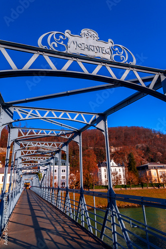 Mozartsteg, Mozart Footbridge over Salzach River, Salzburg photo