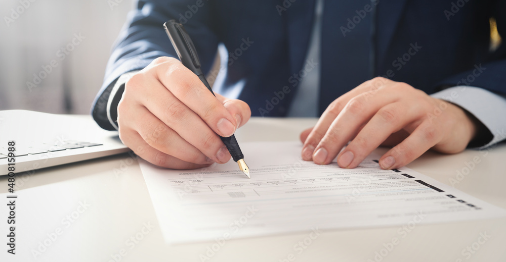 Lawyer working in the office. Singing agreement Lawyer working in the office. Singing agreement