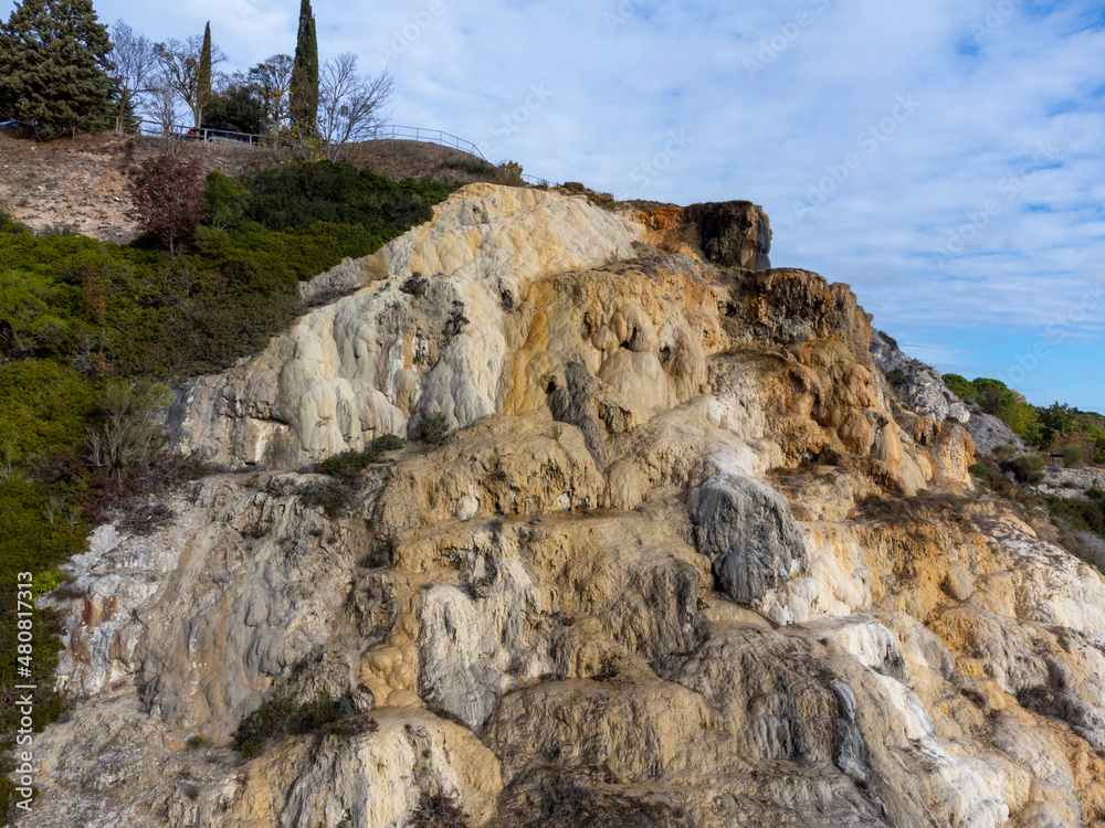 Free hot thermal springs and pool in nature park Dei Mulini, Bagno Vignoni, Tuscany, Italy