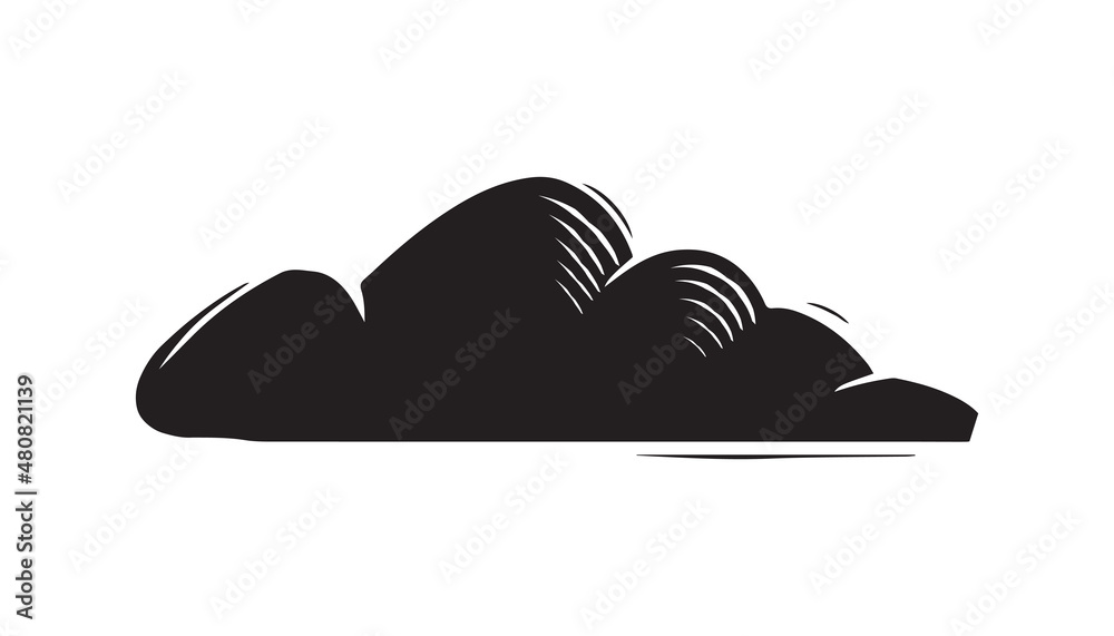 Agriculture and Farming concept. Minimalistic icon with black cloud and strokes. Sticker for posters and social networks. Cartoon flat hand drawn vector illustration isolated on white background Agriculture and Farming concept. Minimalistic icon with black cloud and strokes. Sticker for posters and social networks. Cartoon flat hand drawn vector illustration isolated on white background