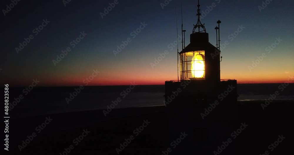 Close up of lighthouse during sunset