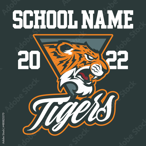 Tiger head mascot logo design vector with modern illustration concept style for badge, emblem and tshirt printing.