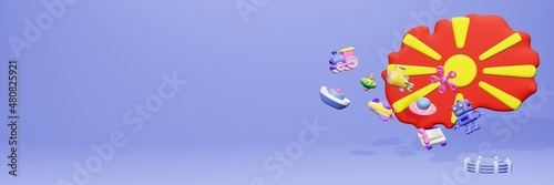 3 renderings of children's toys for promotion an cover template in North Macedonia