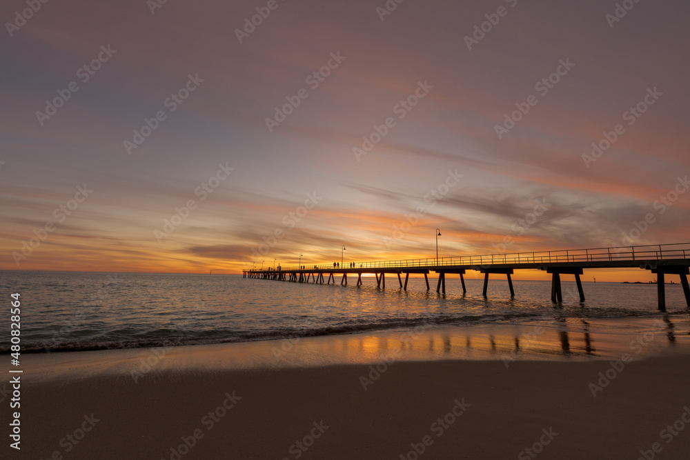Naklejka premium sunset on the beach