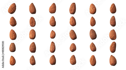  Bunch of delicious almonds isolated over white background