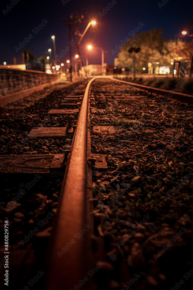 Fototapeta premium railway in the night