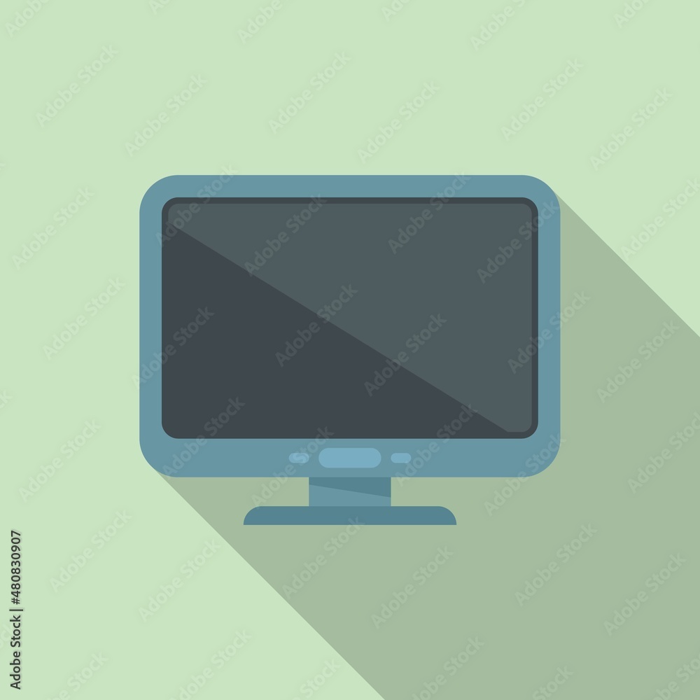 Monitor border icon flat vector. Pc desktop Monitor border icon flat vector. Pc desktop