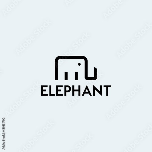 elephant logo design with abstract concept and line graphics