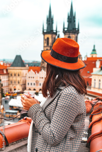 Photography Woman City Prague Tourist Photographer