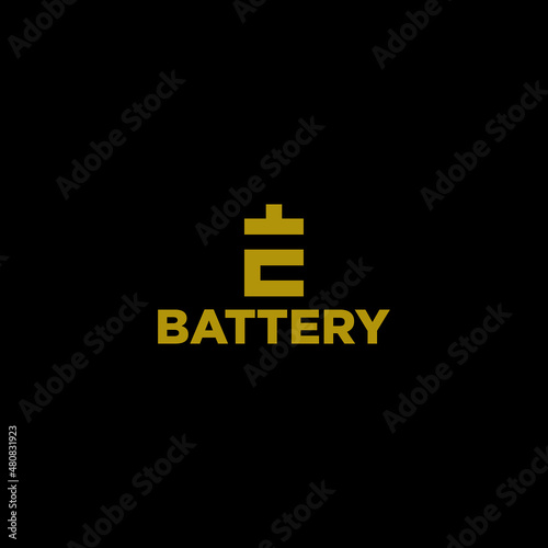 letter E logo with abstract battery graphics for energy industry