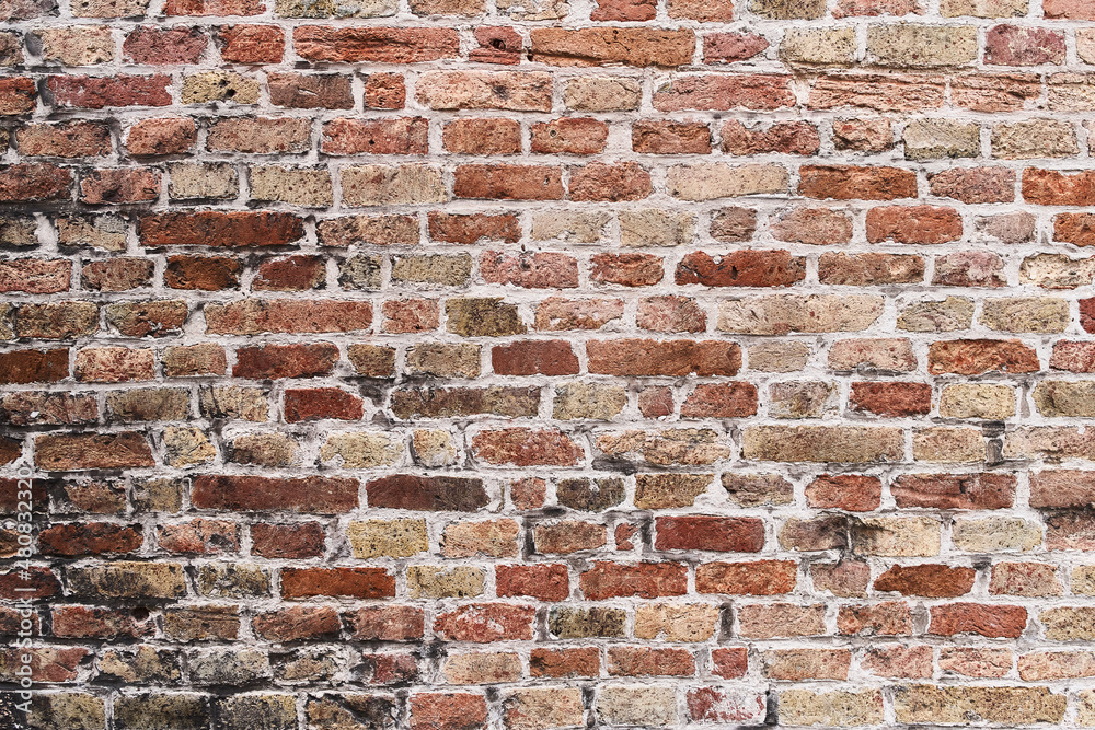 Naklejka premium Decay brick wall surface background