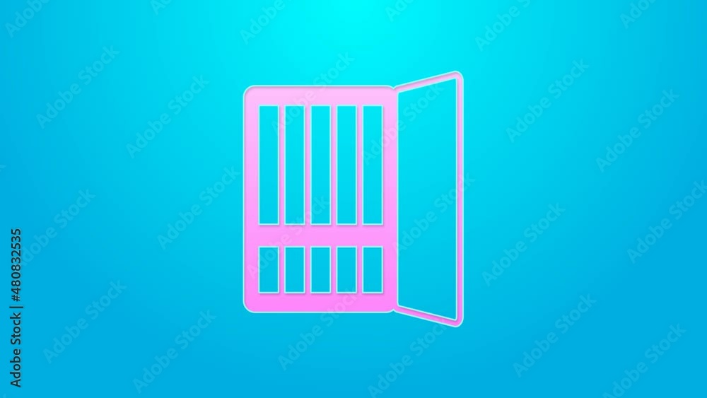 Pink line Cigarette case icon isolated on blue background. Tobacco sign. Smoking symbol. 4K Video motion graphic animation Pink line Cigarette case icon isolated on blue background. Tobacco sign. Smoking symbol. 4K Video motion graphic animation