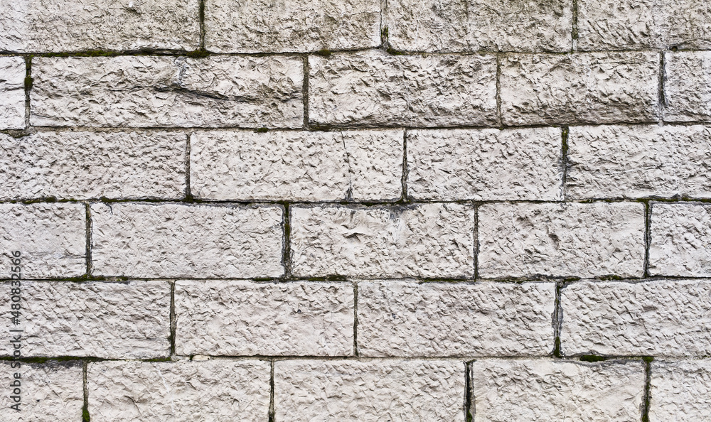 Naklejka premium Stone brick wall surface background