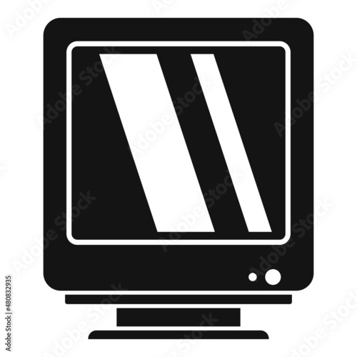 Macintosh monitor icon simple vector. Computer screen photo
