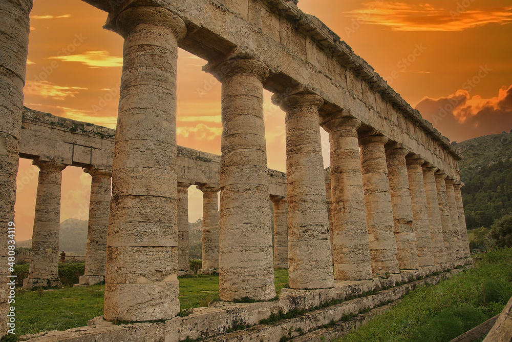 Doric columns of the unfinished Greek temple