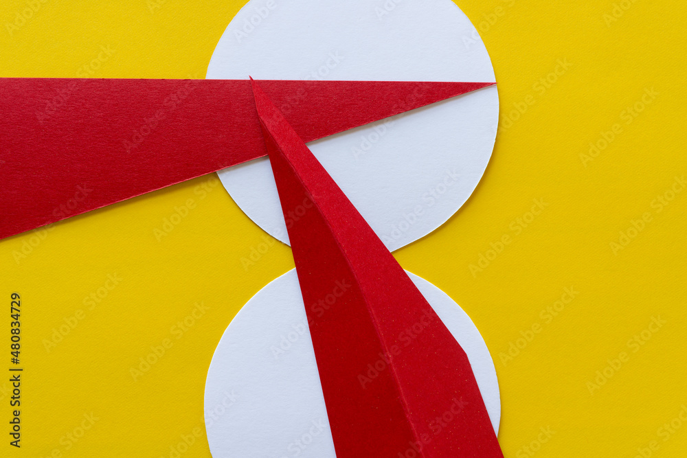 Obraz premium red paper arrows on circles