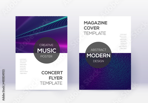 Modern cover design template set. Neon abstract li