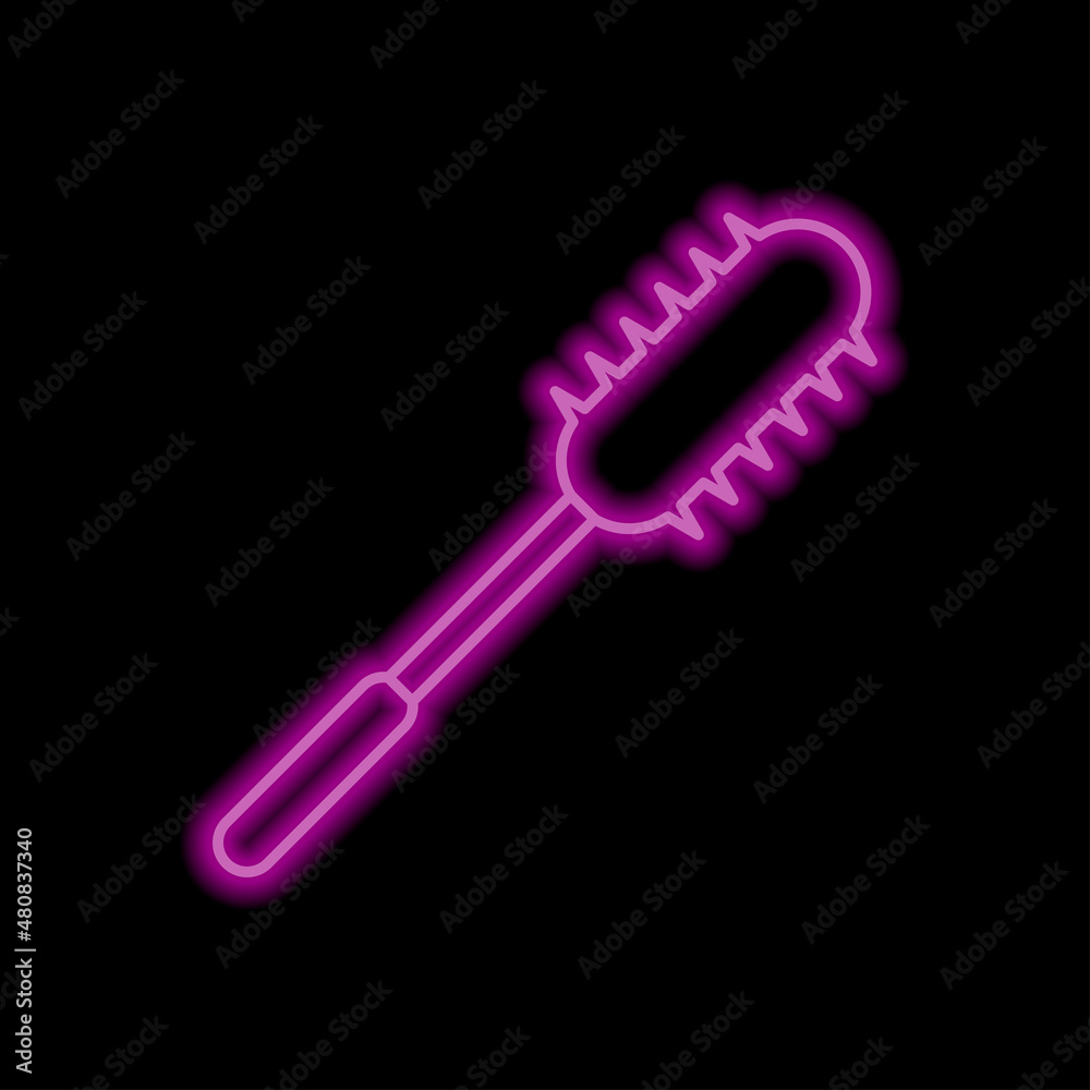 Mace simple icon vector. Flat desing. Purple neon on black background.ai Mace simple icon vector. Flat desing. Purple neon on black background.ai
