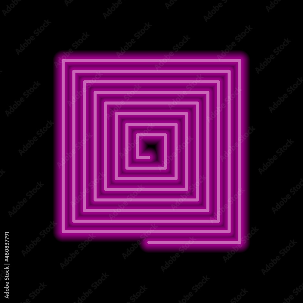 Spiral simple icon vector. Flat desing. Purple neon on black background.ai Spiral simple icon vector. Flat desing. Purple neon on black background.ai