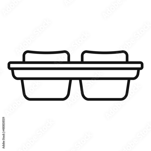 Maker ice cube tray icon outline vector. Water container