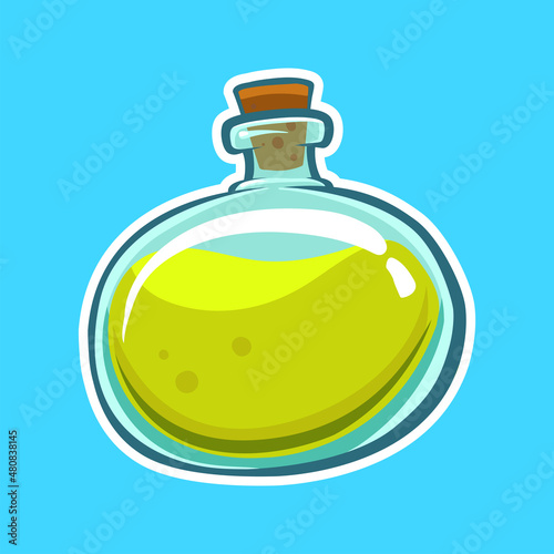 green poison bottle illustration vector photo